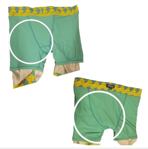 Capelle yellow green fish print men swim trunk size 2XL - Picture 10 of 11